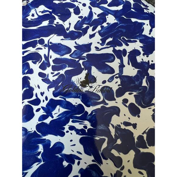 Golden Rabbit cobalt swirled enameled pot 4 quart - Picture 4 of 4